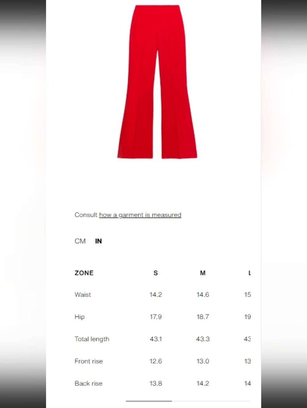 ZARA Red Flare Pants Size Small NWT